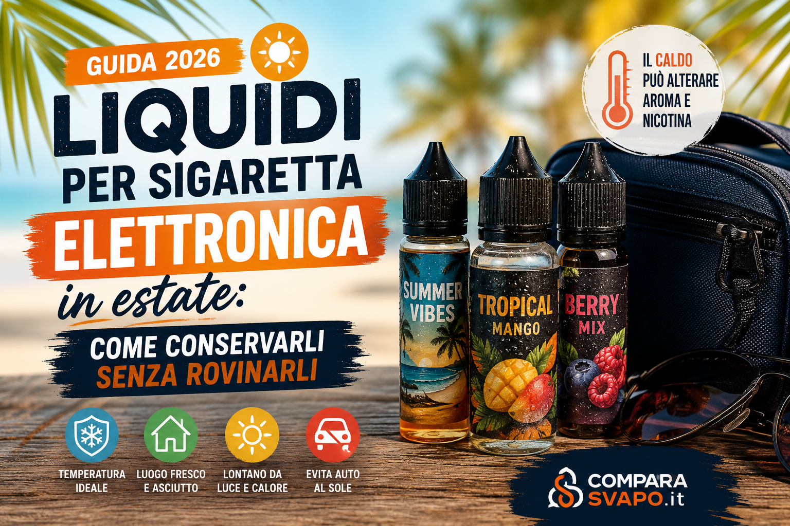 Liquidi per sigaretta elettronica in estate: come conservarli senza rovinarli (Guida 2026)